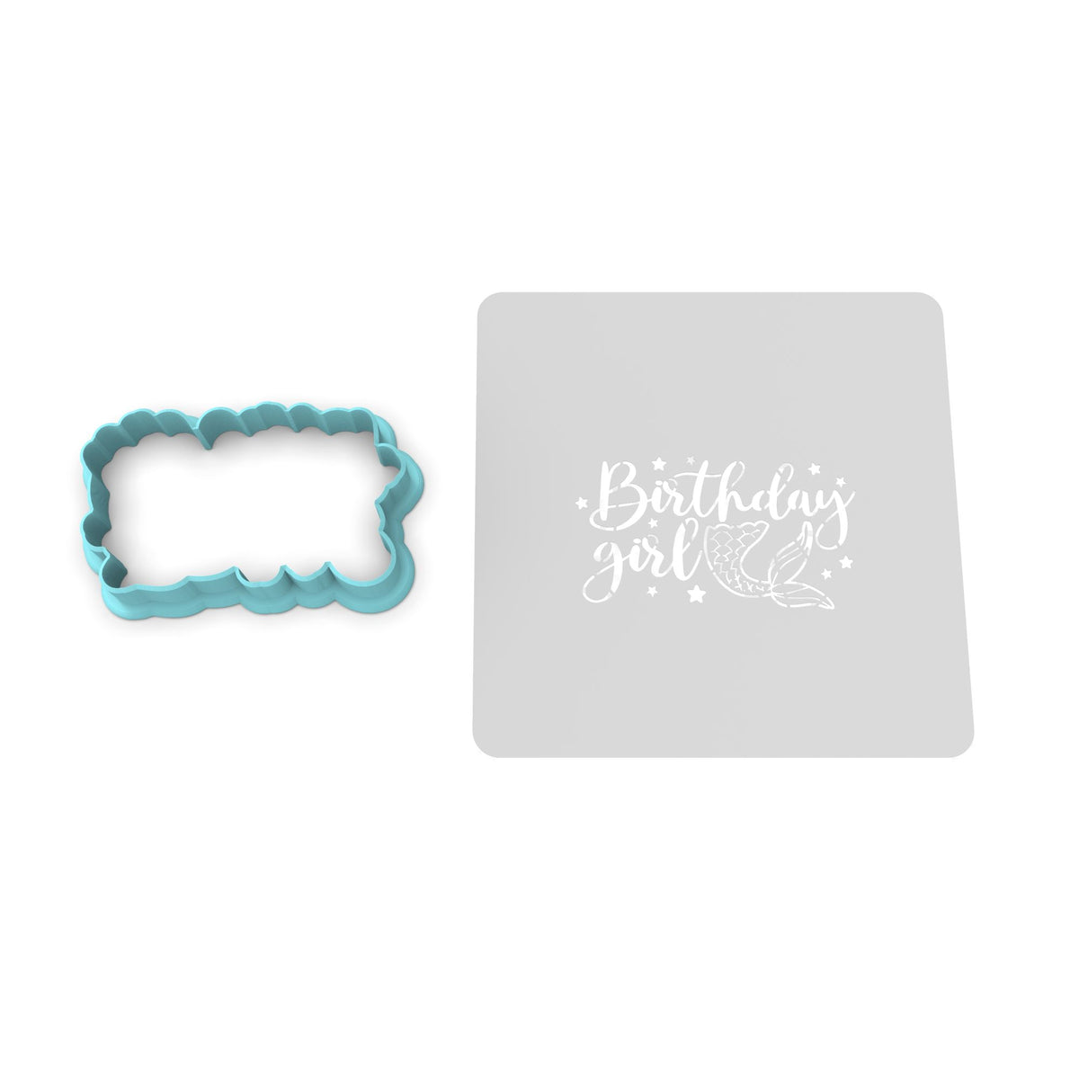 Birthday Girl Mermaid Cookie Cutter | Stamp | Stencil #1