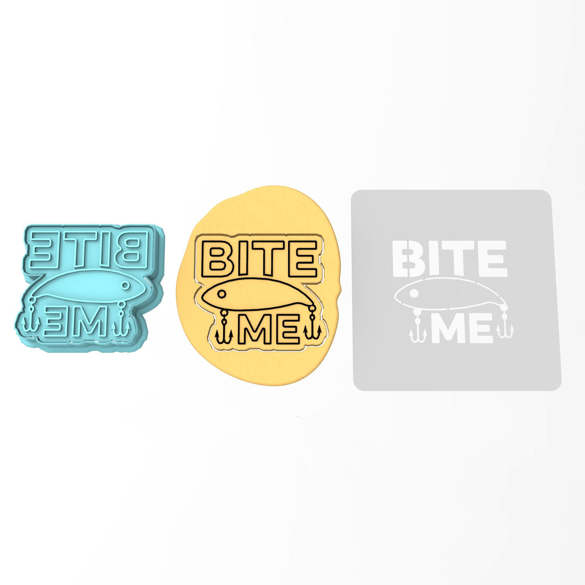 Bite Me Cookie Cutter | Stamp | Stencil #1