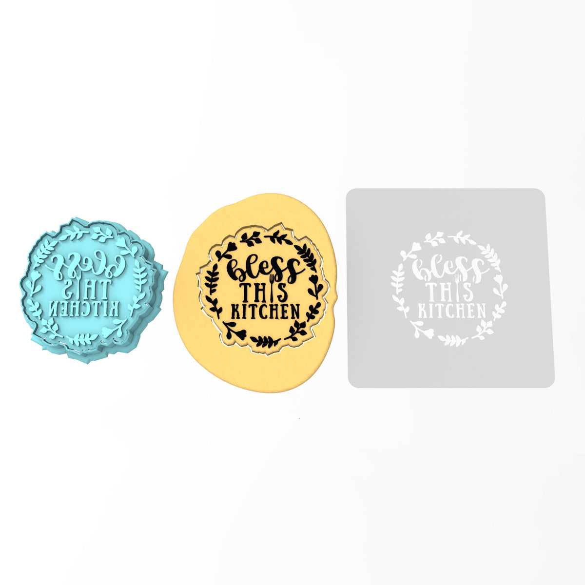 Bless This Kitchen Cookie Cutter | Stamp | Stencil #1