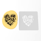 Bless Your Heart Cookie Cutter | Stamp | Stencil #1 Wedding / Baby / V Day Cookie Cutter Lady MINI - 2 Inches (5cm) Stencil ONLY 
