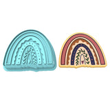 Boho Rainbow Cookie Cutter | Stamp | Stencil Girly / Dolls / Princess Cookie Cutter Lady 2 Inch Small Cupcake Cutter + Stamp No