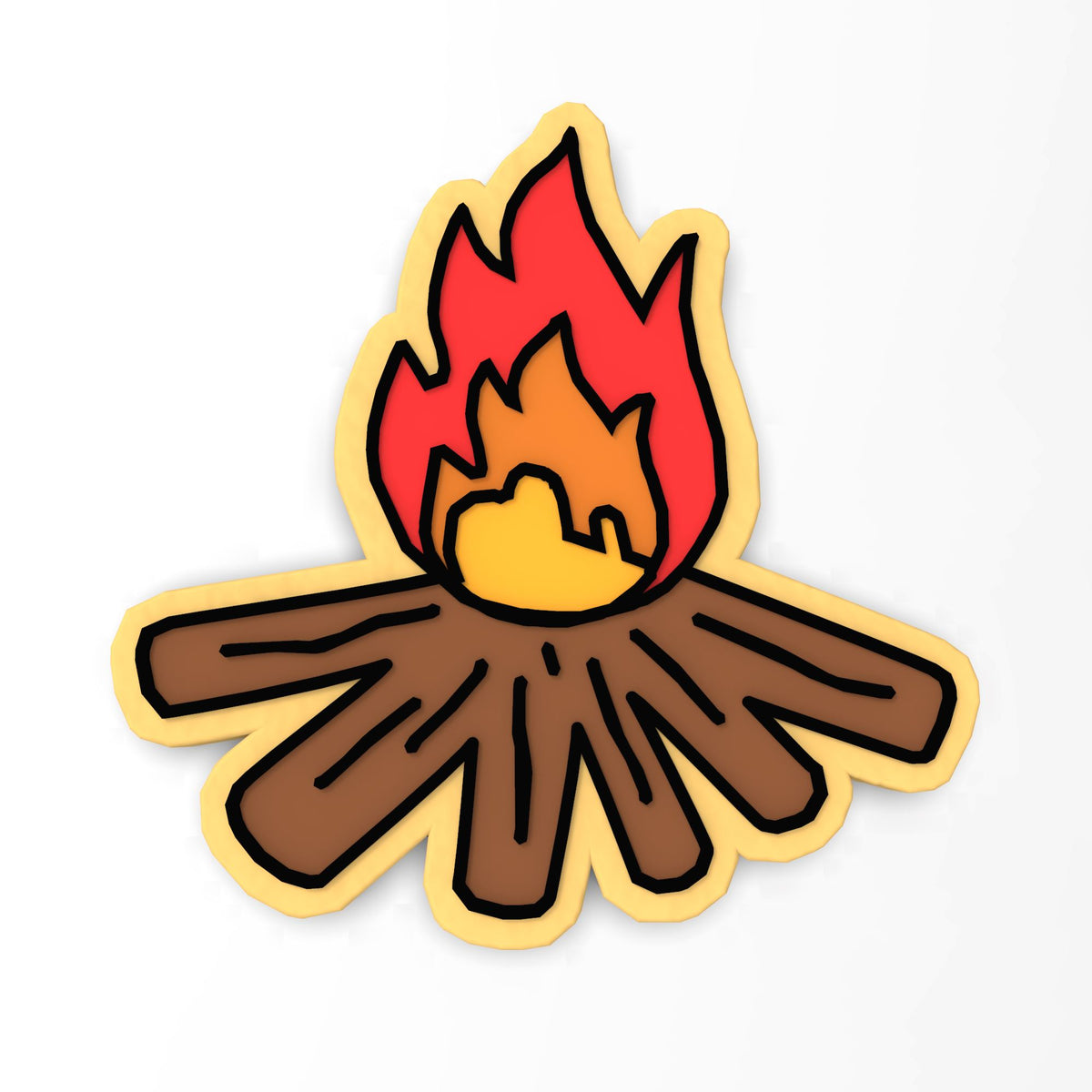 Bonfire Cookie Cutter | Stamp | Stencil #2