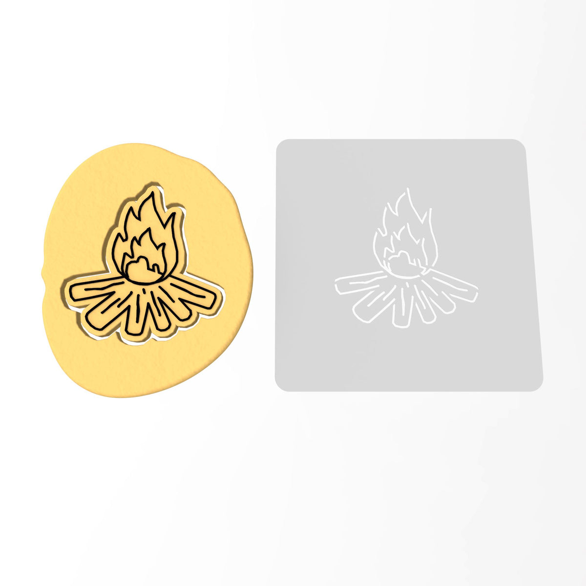 Bonfire Cookie Cutter | Stamp | Stencil #2