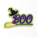 Boo Broom Cookie Cutter | Stamp | Stencil #1