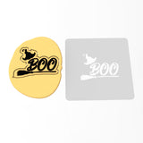 Boo Broom Cookie Cutter | Stamp | Stencil #1