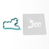 Boo Broom Cookie Cutter | Stamp | Stencil #1