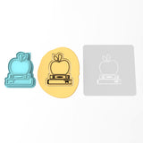 Books and Apple School Cookie Cutter | Stamp | Stencil #1