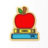 Books and Apple School Cookie Cutter | Stamp | Stencil #1