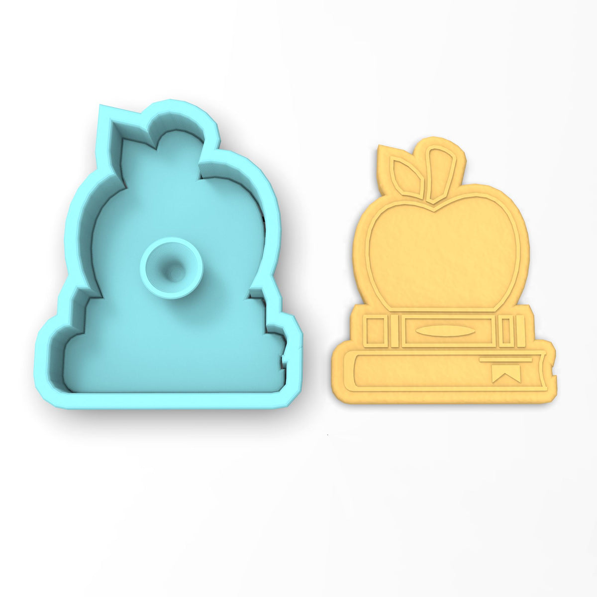 Books and Apple School Cookie Cutter | Stamp | Stencil #1