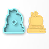 Books and Apple School Cookie Cutter | Stamp | Stencil #1