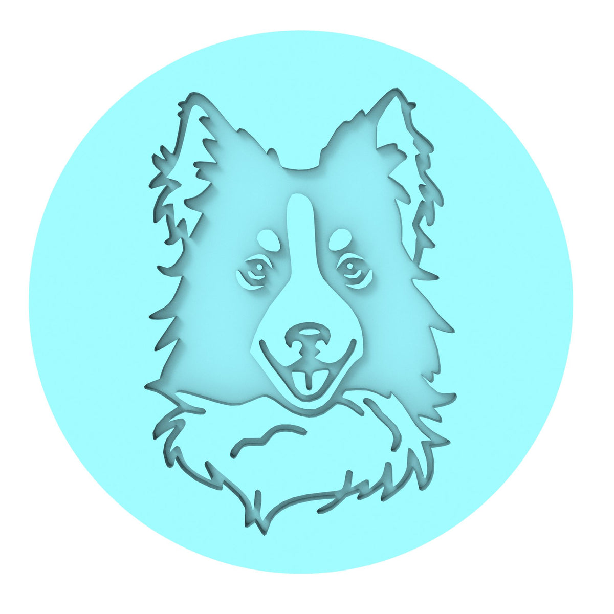 Border Collie Cookie Cutter | Stamp | Stencil #1 Animals & Dinosaurs Cookie Cutter Lady MINI - 2 Inches (5cm) Debosser ONLY 