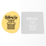 Bottoms Up Santa Cookie Cutter | Stamp | Stencil #1 Xmas / Winter / NYE Cookie Cutter Lady MINI - 2 Inches (5cm) Stencil ONLY 
