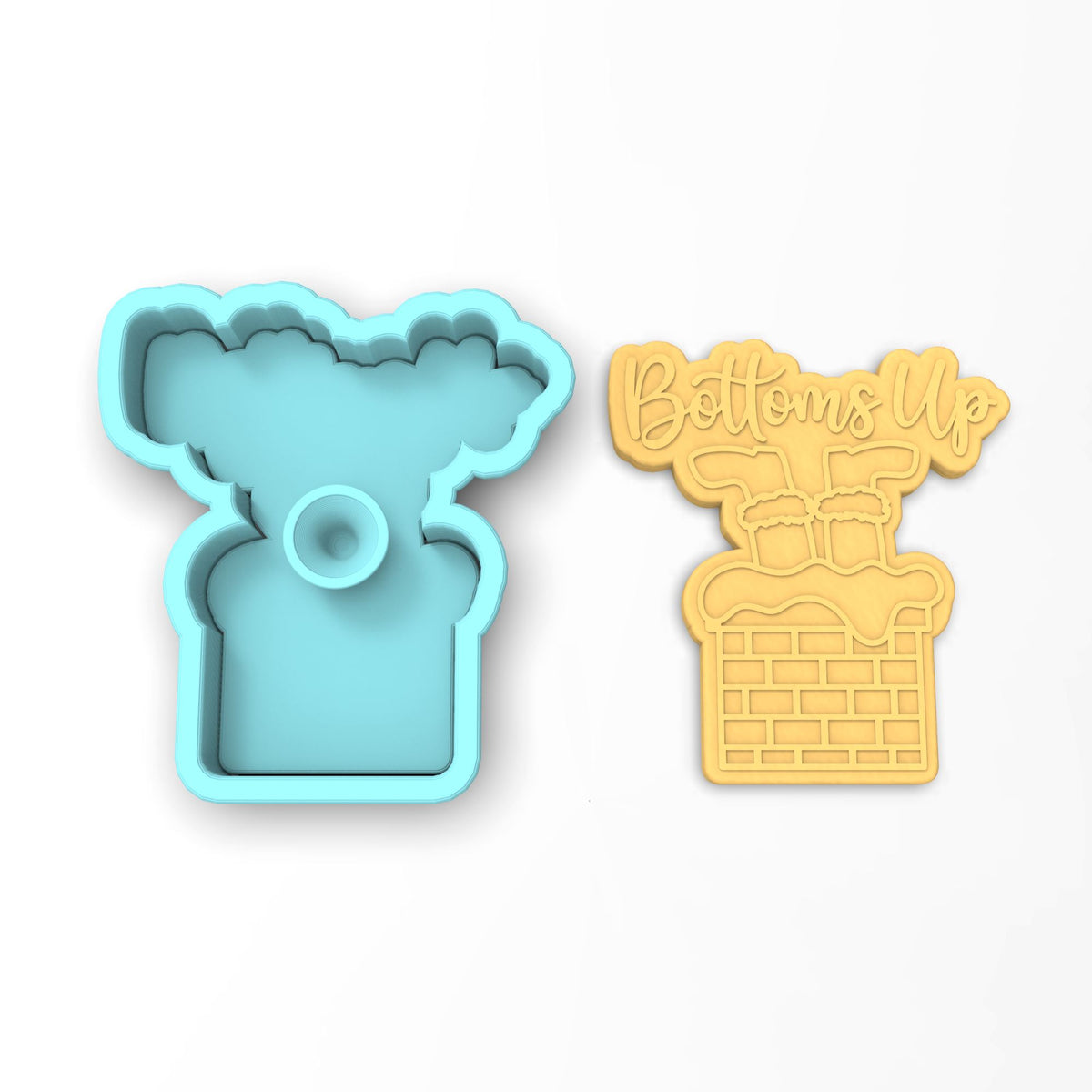 Bottoms Up Santa Cookie Cutter | Stamp | Stencil #1