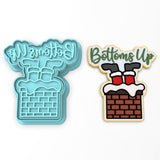 Bottoms Up Santa Cookie Cutter | Stamp | Stencil #1