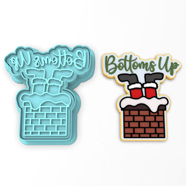 Bottoms Up Santa Cookie Cutter | Stamp | Stencil #1