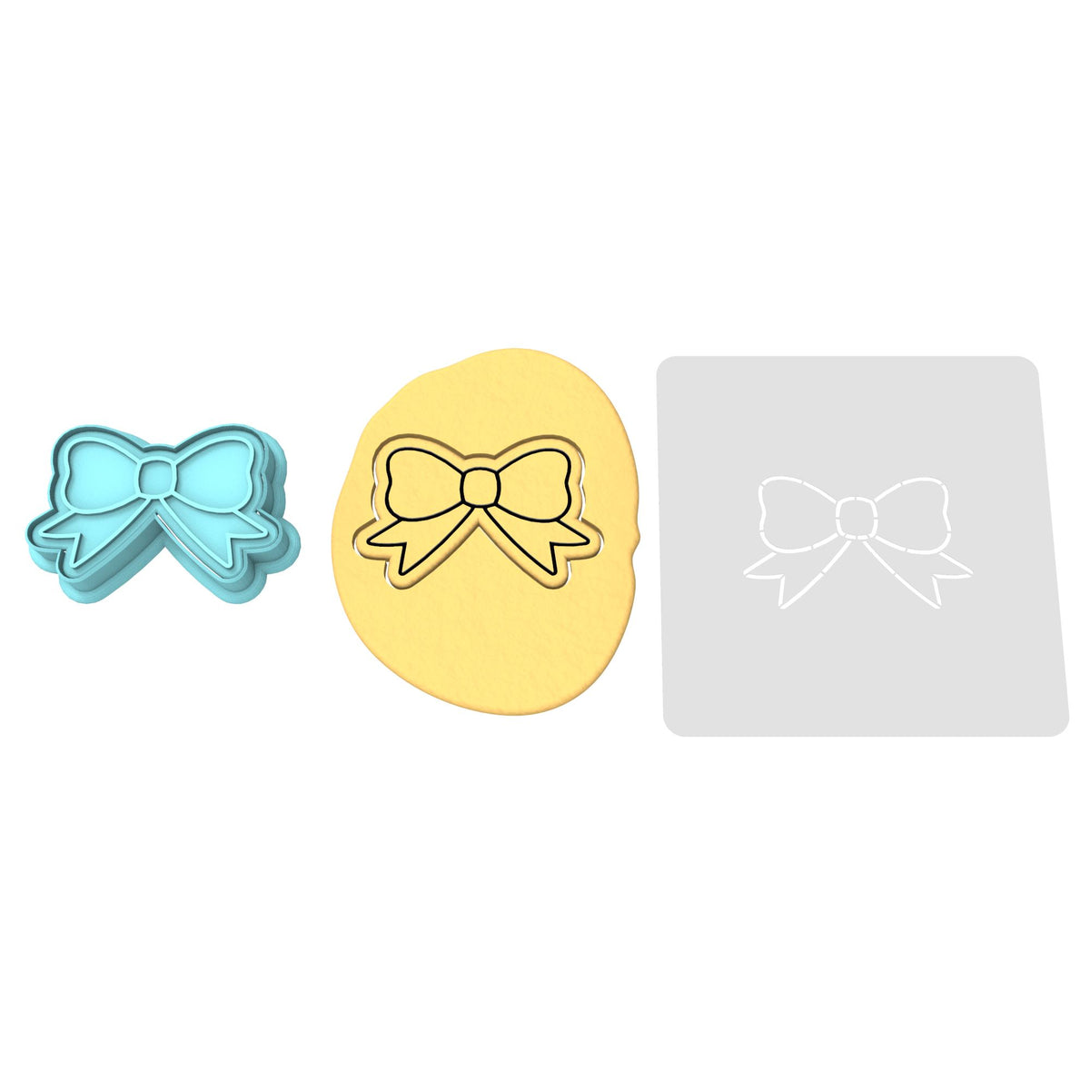 Bow Cookie Cutter | Stamp | Stencil #1 Cookie Cutter Lady 2 Inch Small Cupcake Cutter + Stamp Yes