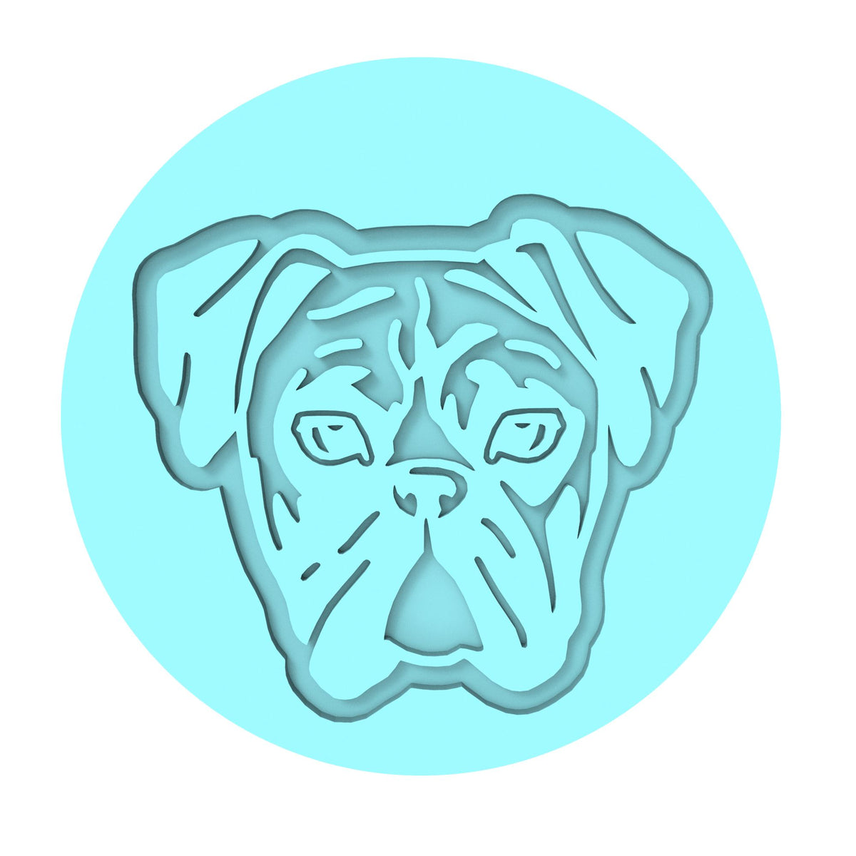 Boxer Cookie Cutter | Stamp | Stencil #1 Animals & Dinosaurs Cookie Cutter Lady MINI - 2 Inches (5cm) Debosser ONLY 