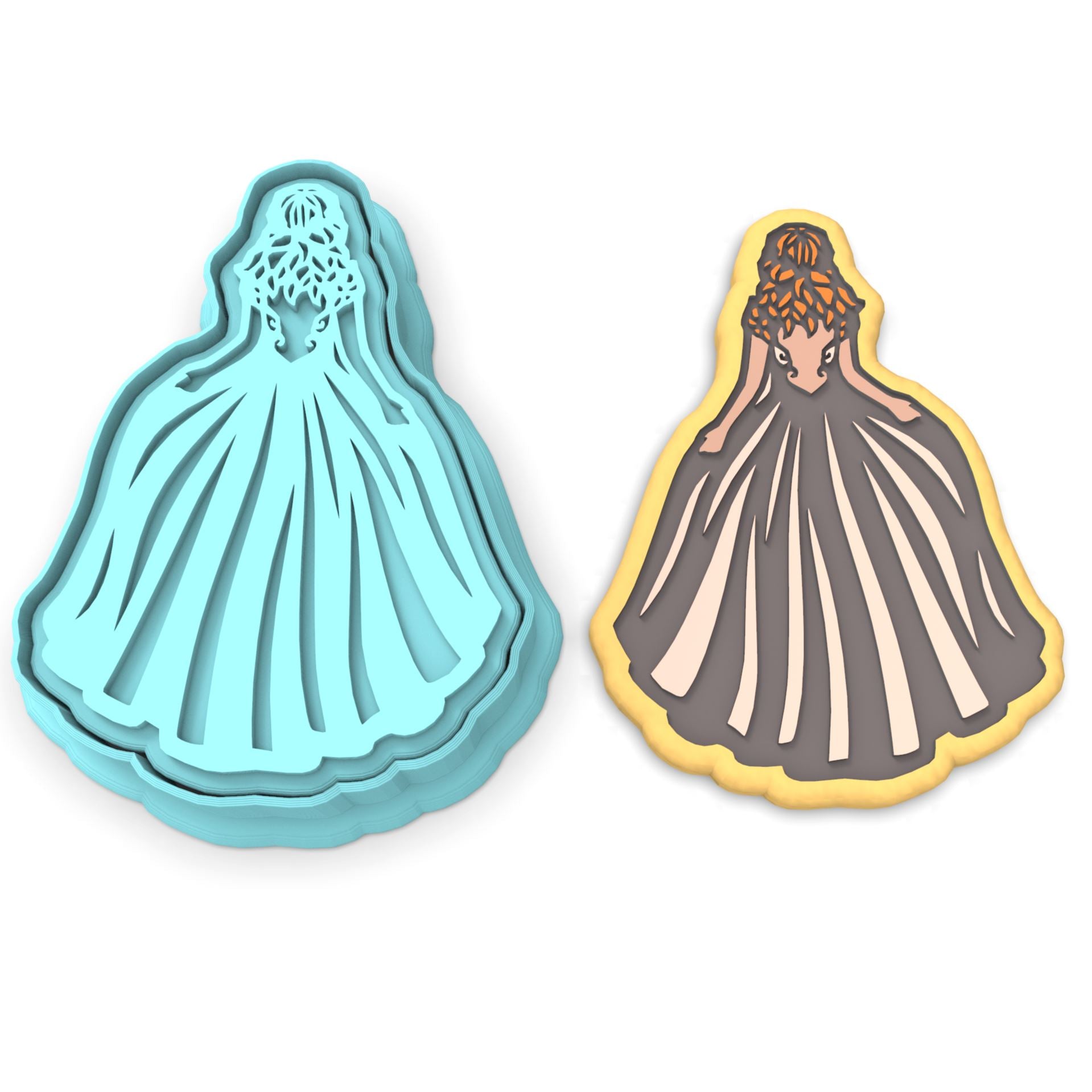 Bride in Dress Cookie Cutter | Stamp