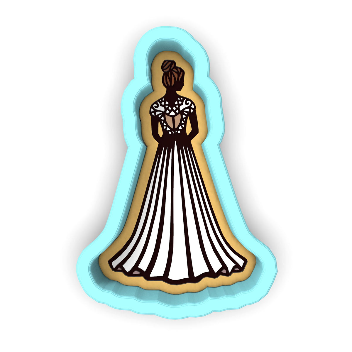 Bride in Dress Cookie Cutter | Stamp | Stencil #3