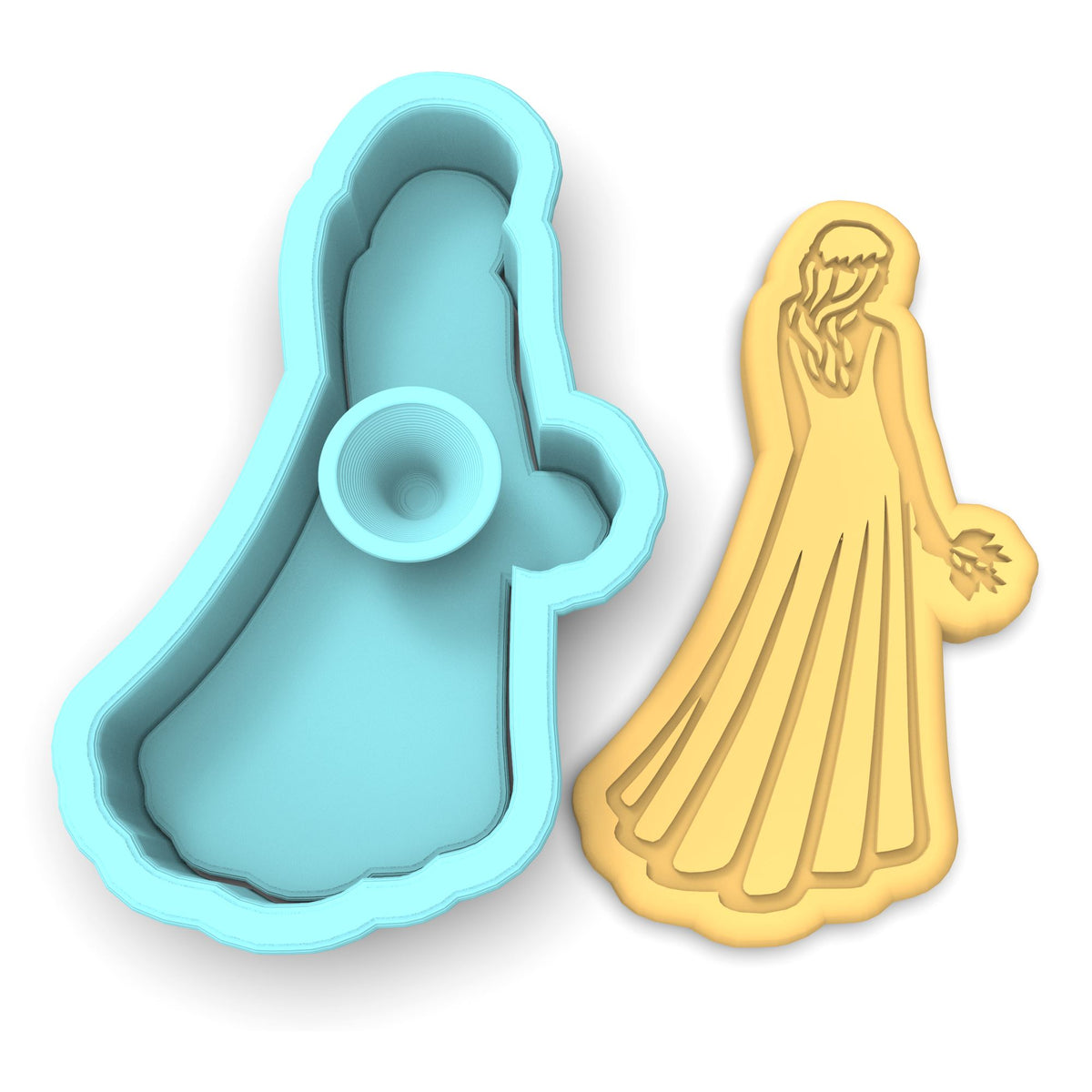 Bride in Dress Cookie Cutter | Stamp | Stencil #4
