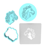Bronco Cookie Cutter | Stamp | Stencil #1 Animals & Dinosaurs Cookie Cutter Lady MINI - 2 Inches (5cm) **FULL SET BUNDLE** Cutter + Stamp + Stencil + Debosser **BEST DEAL** 