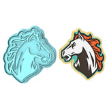 Bronco Cookie Cutter | Stamp | Stencil #1 Animals & Dinosaurs Cookie Cutter Lady MINI - 2 Inches (5cm) **BUNDLE** Cutter + Stamp 