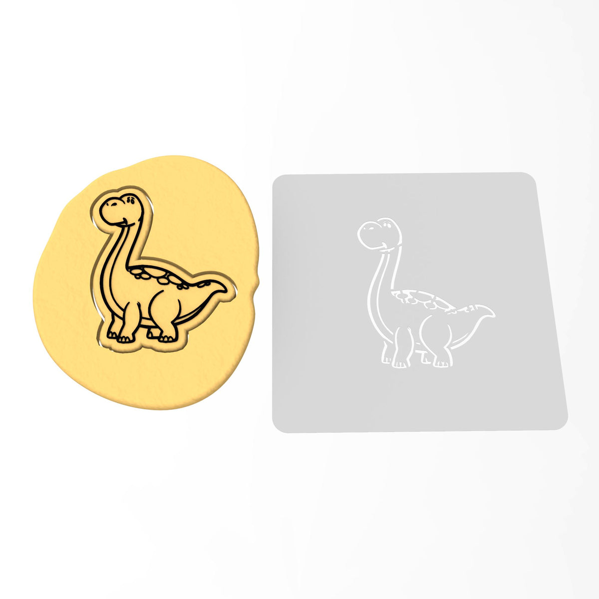 Brontosaurus Dinosaur Cookie Cutter | Stamp | Stencil #1