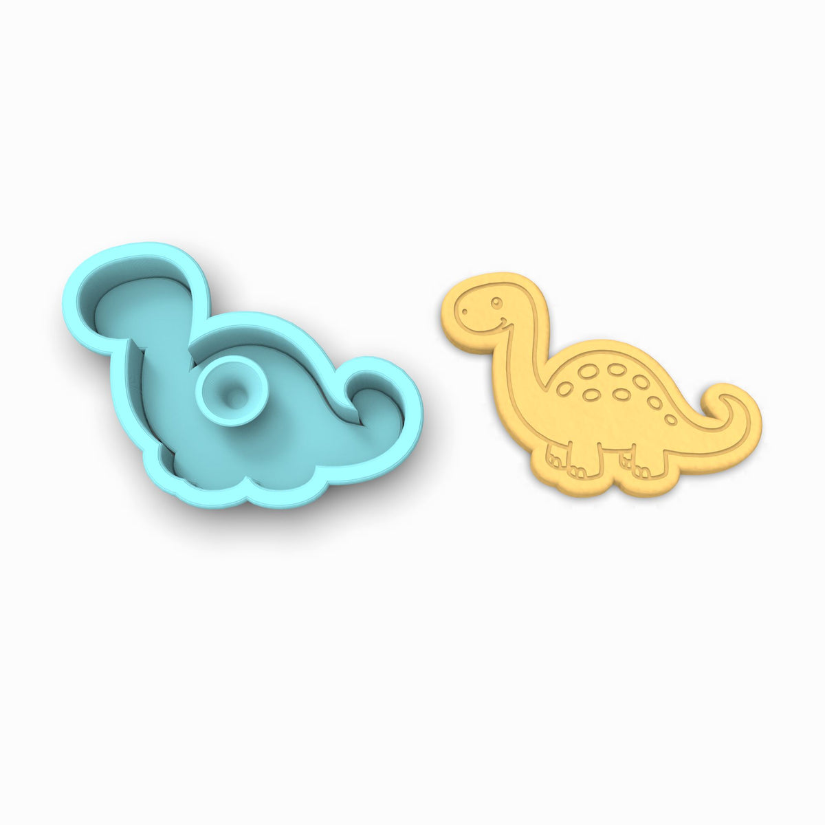 Brontosaurus Dinosaur Cute Cookie Cutter | Stamp | Stencil #1