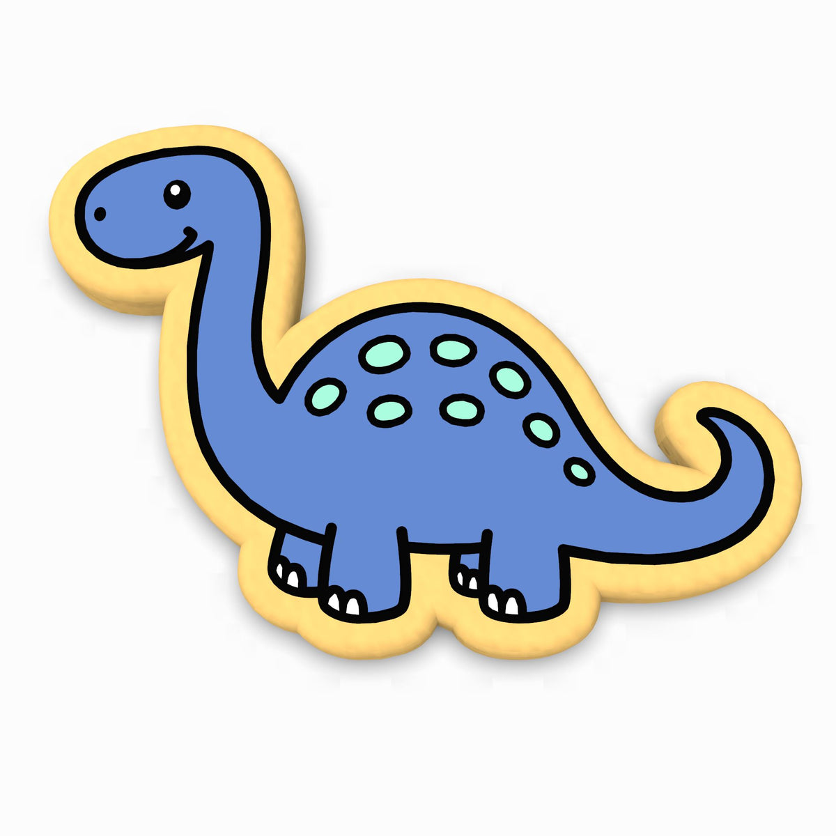 Brontosaurus Dinosaur Cute Cookie Cutter | Stamp | Stencil #1