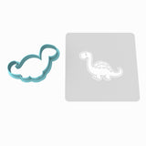 Brontosaurus Dinosaur Cute Cookie Cutter | Stamp | Stencil #1