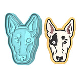 Bull Terrier Cookie Cutter | Stamp | Stencil #1 Animals & Dinosaurs Cookie Cutter Lady MINI - 2 Inches (5cm) **BUNDLE** Cutter + Stamp 