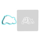 Bulldog Body Cookie Cutter | Stamp | Stencil #1 Animals & Dinosaurs Cookie Cutter Lady MINI - 2 Inches (5cm) **BUNDLE** Cutter + Stencil 