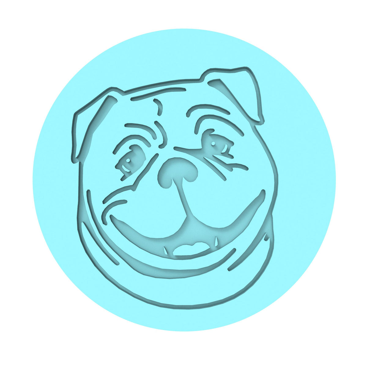 Bulldog Dog Breed Cookie Cutter | Stamp | Stencil #1 Animals & Dinosaurs Cookie Cutter Lady MINI - 2 Inches (5cm) Debosser ONLY 