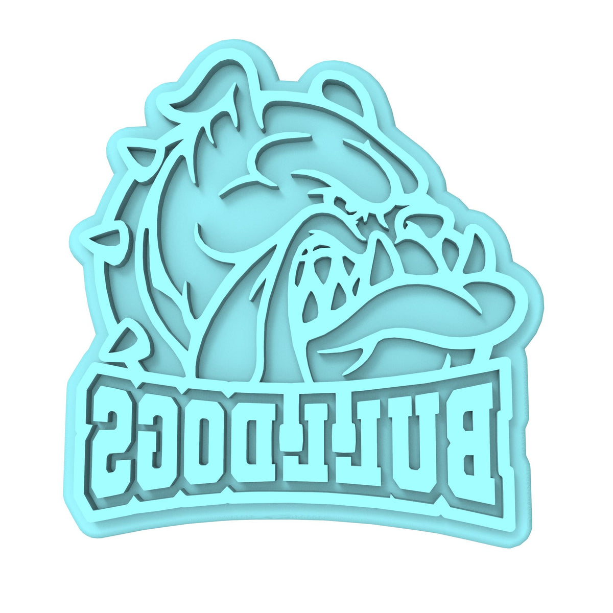 Bulldog Face Words Cookie Cutter | Stamp | Stencil #1 Animals & Dinosaurs Cookie Cutter Lady MINI - 2 Inches (5cm) Stamp ONLY 