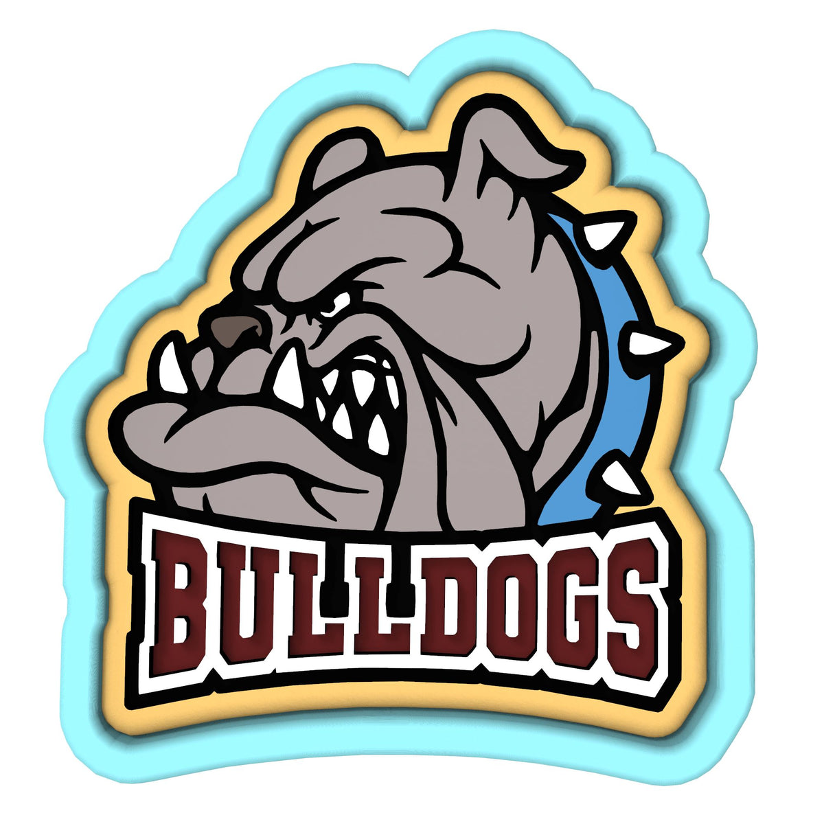Bulldog Face Words Cookie Cutter | Stamp | Stencil #1 Animals & Dinosaurs Cookie Cutter Lady 