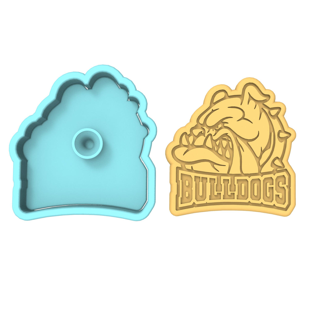 Bulldog Face Words Cookie Cutter | Stamp | Stencil #1 Animals & Dinosaurs Cookie Cutter Lady 