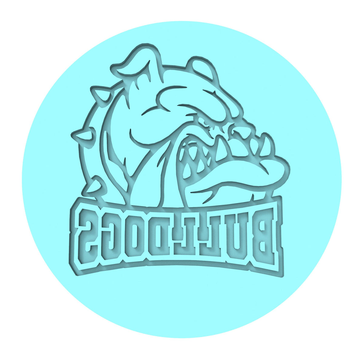 Bulldog Face Words Cookie Cutter | Stamp | Stencil #1 Animals & Dinosaurs Cookie Cutter Lady MINI - 2 Inches (5cm) Debosser ONLY 