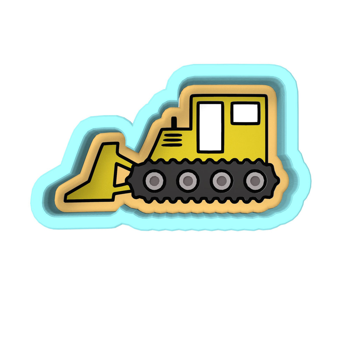 Bulldozer Cookie Cutter | Stamp | Stencil #2