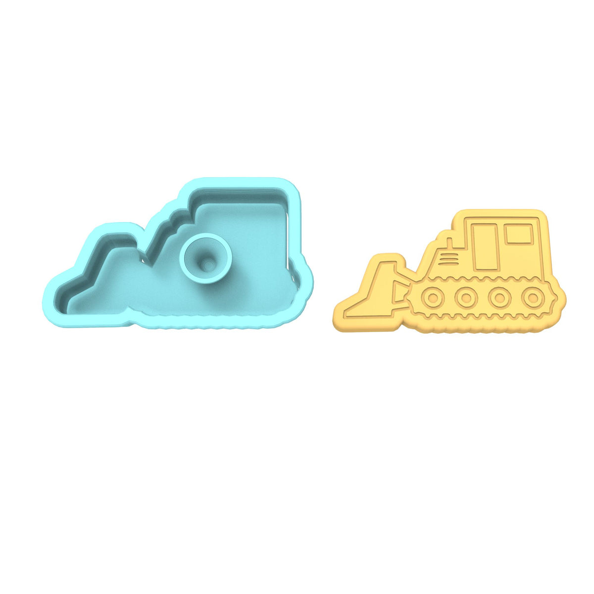 Bulldozer Cookie Cutter | Stamp | Stencil #2