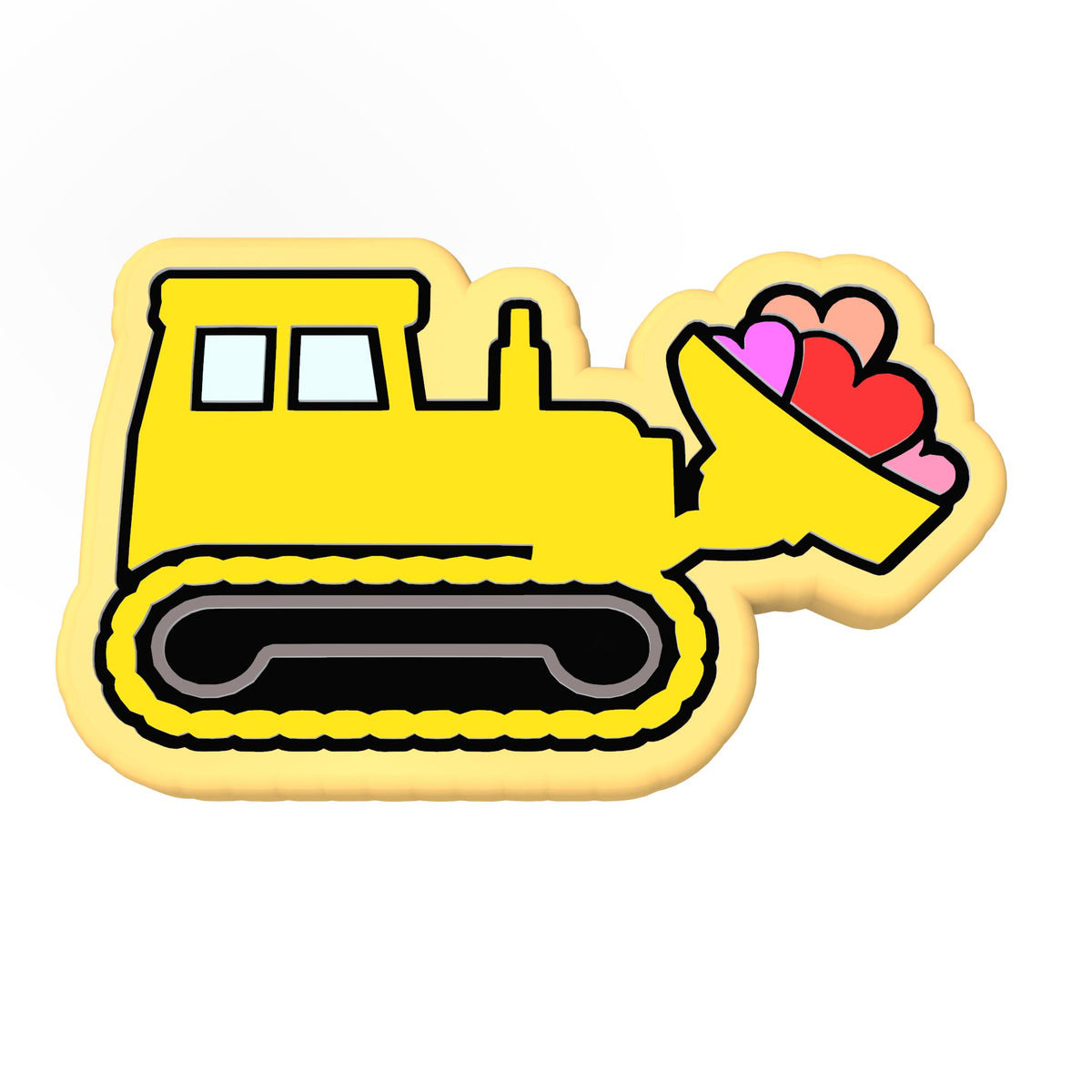Bulldozer Hearts Cookie Cutter | Stamp | Stencil #1 Comic Book / Vehicles Cookie Cutter Lady 