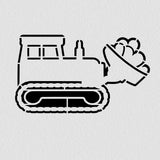 Bulldozer Hearts Cookie Cutter | Stamp | Stencil #1 Comic Book / Vehicles Cookie Cutter Lady 2 Inch Small Cupcake Stencil Only No