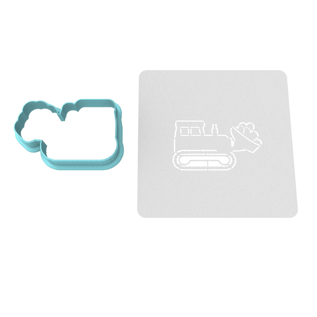 Bulldozer Hearts Cookie Cutter | Stamp | Stencil #1 Comic Book / Vehicles Cookie Cutter Lady 2 Inch Small Cupcake Cutter Only Yes