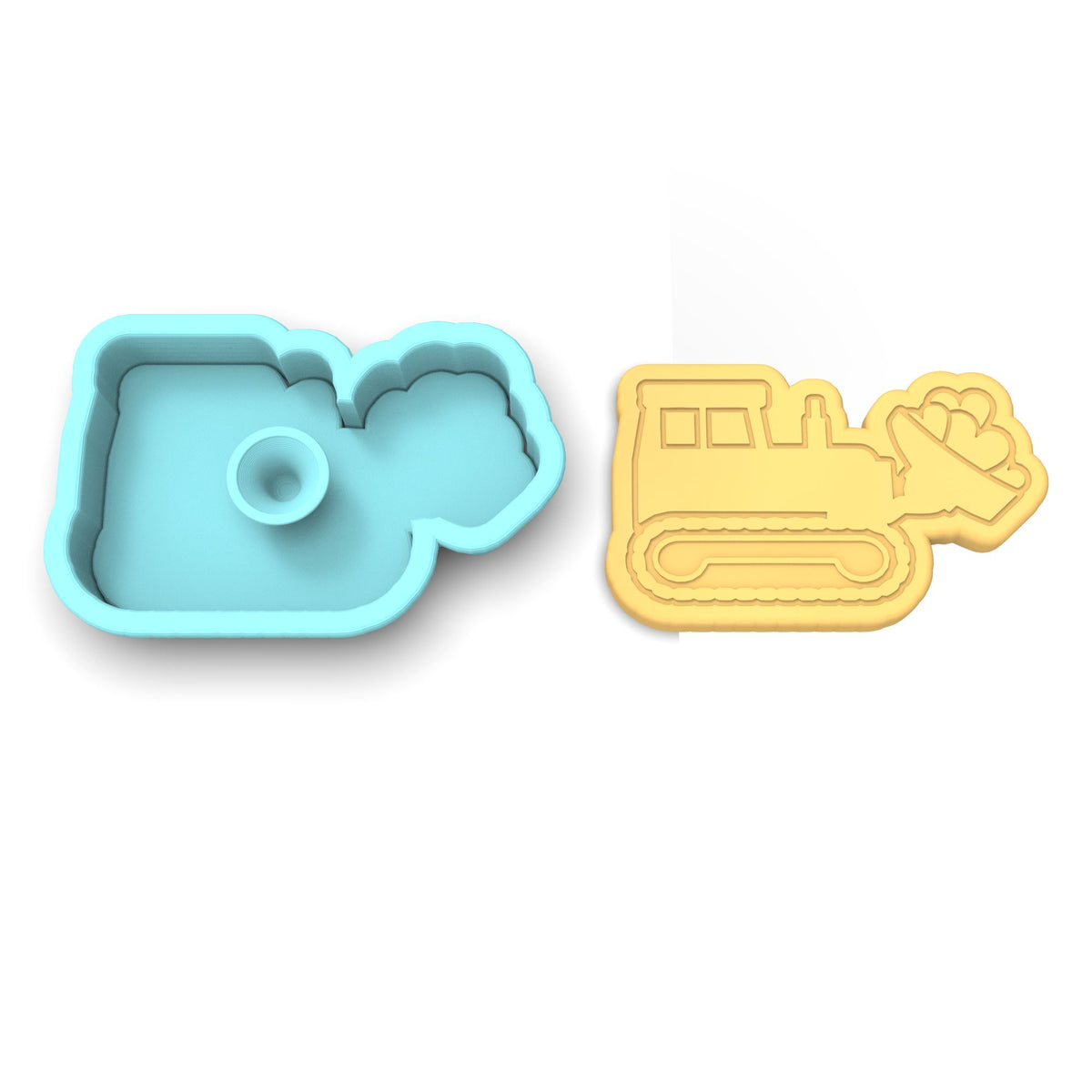 Bulldozer Hearts Cookie Cutter | Stamp | Stencil #1 Comic Book / Vehicles Cookie Cutter Lady 