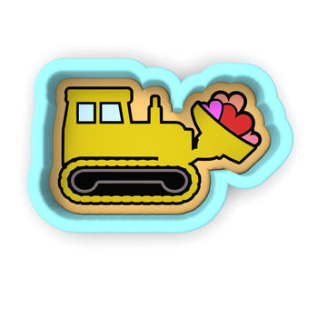 Bulldozer Hearts Cookie Cutter | Stamp | Stencil #1 Comic Book / Vehicles Cookie Cutter Lady 