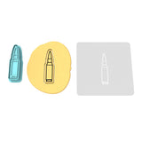 Bullet Cookie Cutter | Stamp | Stencil #1 Boys/ Army / Outdoorsman Cookie Cutter Lady 2 Inch Small Cupcake Cutter + Stamp Yes