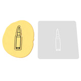 Bullet Cookie Cutter | Stamp | Stencil #1 Boys/ Army / Outdoorsman Cookie Cutter Lady 2 Inch Small Cupcake Stamp Only Yes