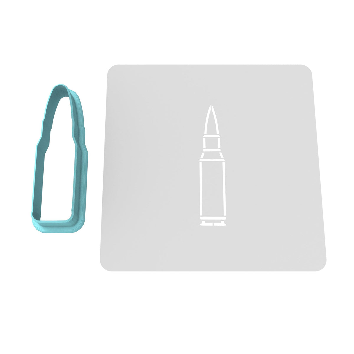 Bullet Cookie Cutter | Stamp | Stencil #1 Boys/ Army / Outdoorsman Cookie Cutter Lady 2 Inch Small Cupcake Cutter Only Yes