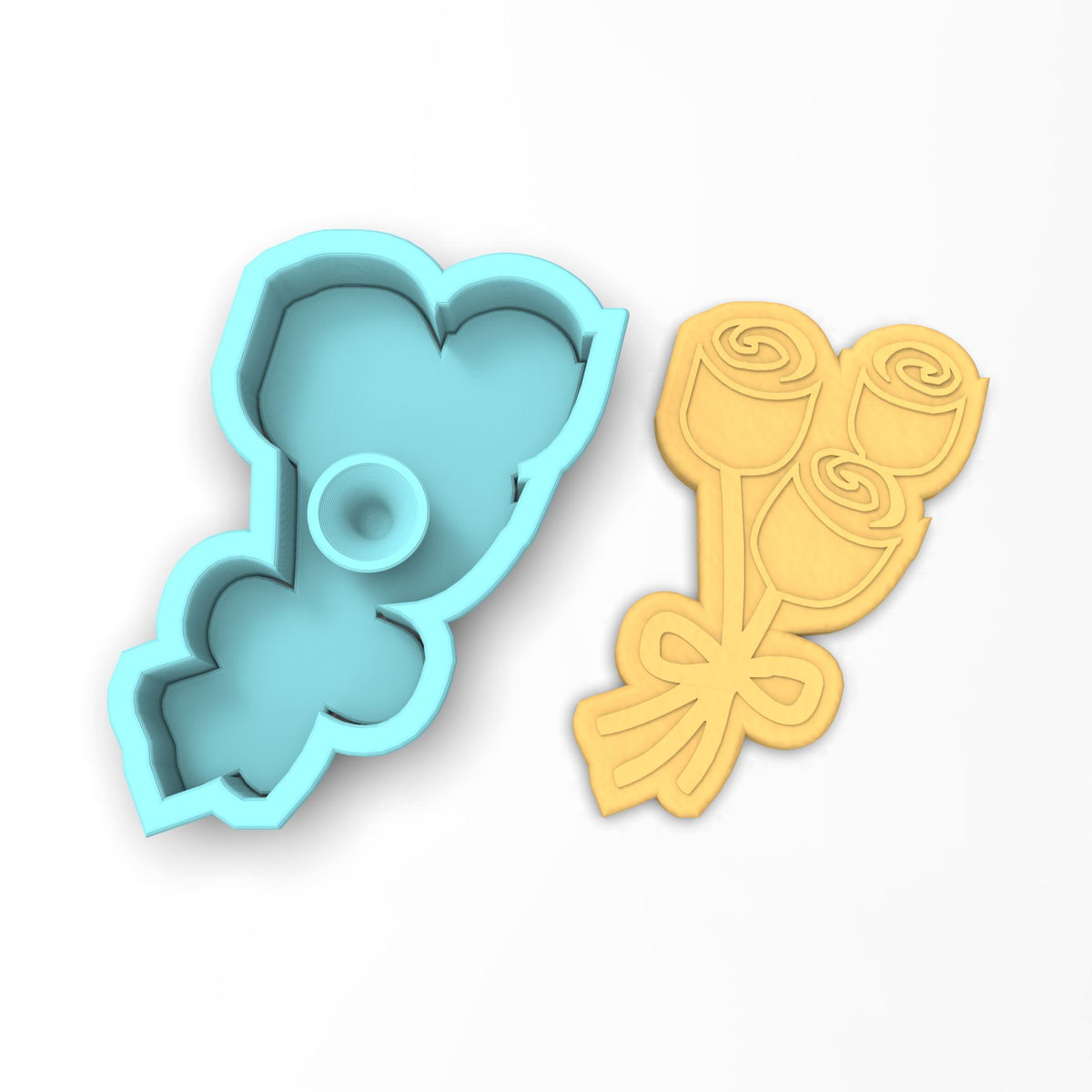Bundle of Roses Cookie Cutter | Stamp | Stencil #1
