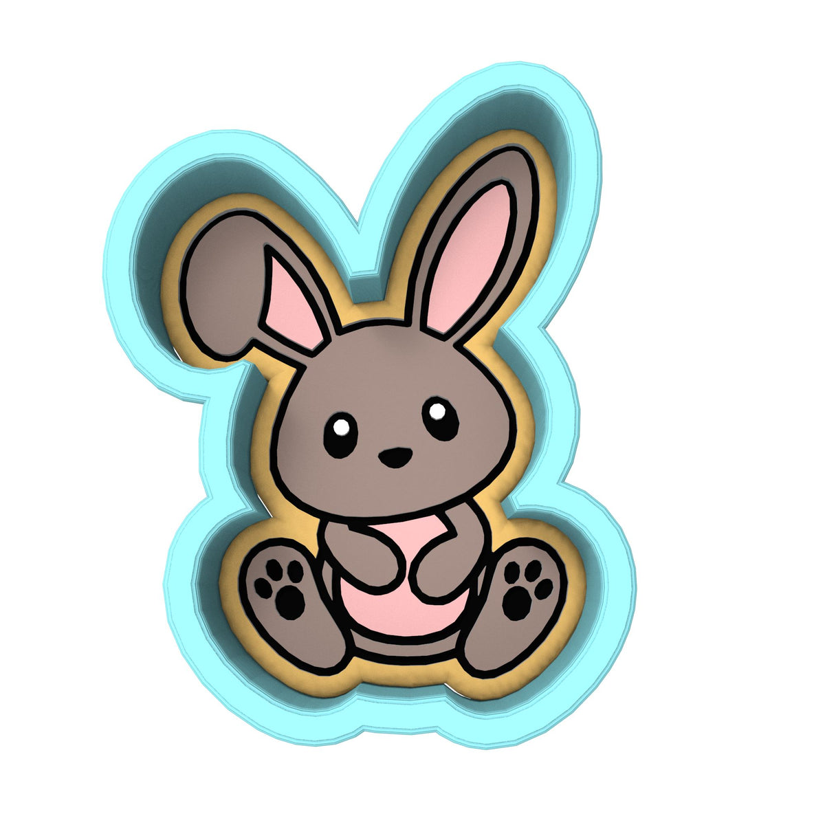 Bunny Body Cookie Cutter | Stamp | Stencil #1