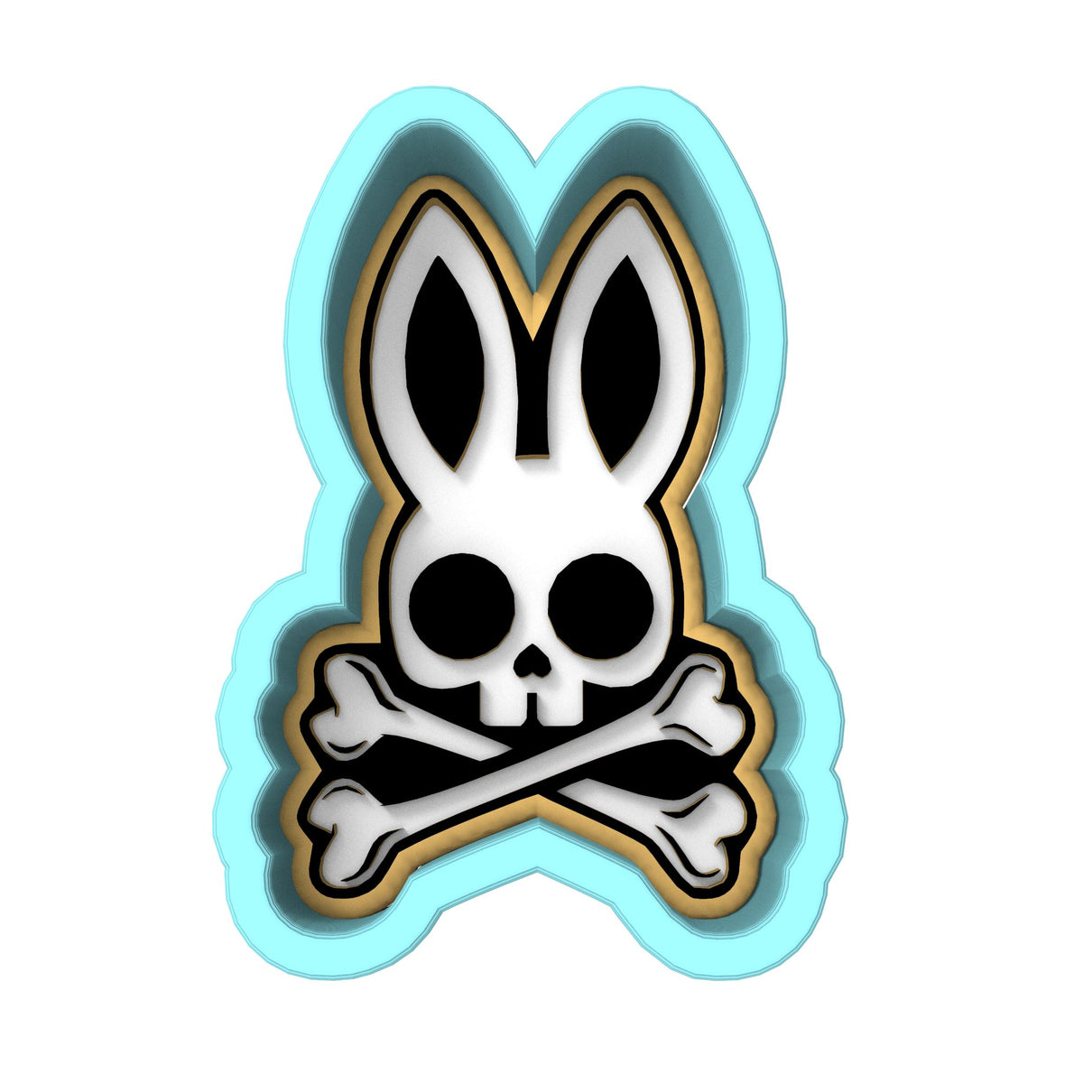 Bunny Bones Criss Cross Cookie Cutter | Stamp | Stencil #1 Animals & Dinosaurs Cookie Cutter Lady 